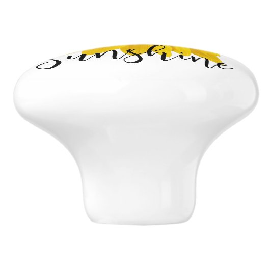 グッドモーニングサンシャインイエローサンフラワー セラミックノブ (側面)
