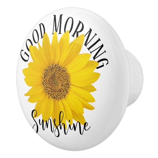 グッドモーニングサンシャインイエローサンフラワー セラミックノブ (右)
