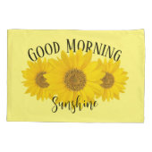 グッドモーニングサンシャインイエローサンフラワー 枕カバー (裏面)