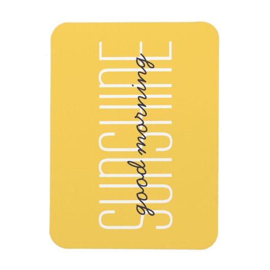 グッドモーニングサンシャインイエロータイポグラフィサン引用文 マグネット (縦)