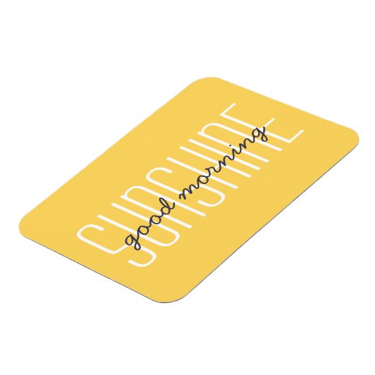 グッドモーニングサンシャインイエロータイポグラフィサン引用文 マグネット (左側)