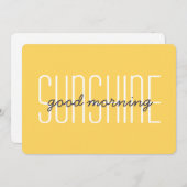 グッドモーニングサンシャインイエローハッピーキュートタイポグラフィ ノートカード (正面/裏面)