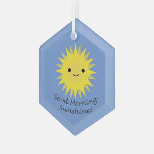グッドモーニングサンシャインキュートかわいいサン ガラスオーナメント (正面左)