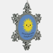 グッドモーニングサンシャインキュートかわいいサン スノーフレークピューターオーナメント (左)