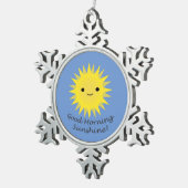 グッドモーニングサンシャインキュートかわいいサン スノーフレークピューターオーナメント (右)