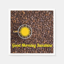 グッドモーニングサンシャインコーヒーナプキン スタンダードカクテルナプキン