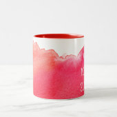 グッドモーニングサンシャインコーヒー引用文レッド ツートーンマグカップ (中央)