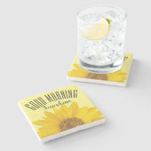 グッドモーニングサンシャインサンフラワー ストーンコースター (横)