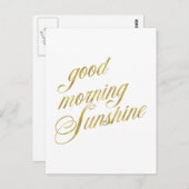 グッドモーニングサンシャインフェイク引用文ゴールドフォイル引用文 ポストカード (正面/裏面)