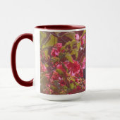 グッドモーニングサンシャインレッドピンクフラワーマグカップ マグカップ (左)