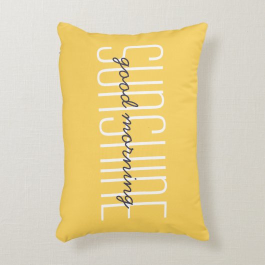 グッドモーニングサンシャイン引用文イエローデコレーション アクセントクッション (正面(垂直))