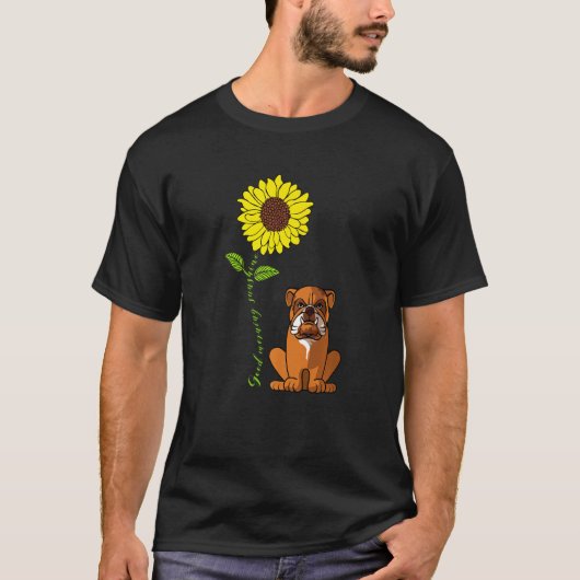 グッドモーニングサンシャイン私のブルドッグ犬の母を愛する Tシャツ (正面)