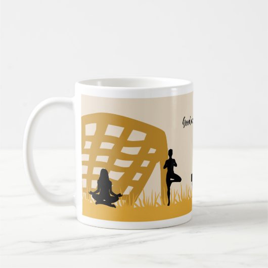 グッドモーニングサンヨガサッカープレイグラウンド コーヒーマグカップ (左)