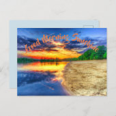 グッドモーニングサンライズサンディトロピカルビーチ ポストカード (正面/裏面)