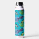 グッドモーニングスイミングフィッシュコーラルリーフパターン ウォーターボトル (正面)