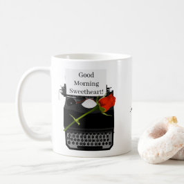 グッドモーニングスウィートアートヴィンテージタイプライター コーヒーマグカップ