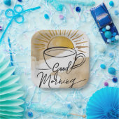 グッドモーニングハガキ ペーパープレート (パーティー)