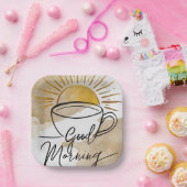 グッドモーニングハガキ ペーパープレート (パーティー)