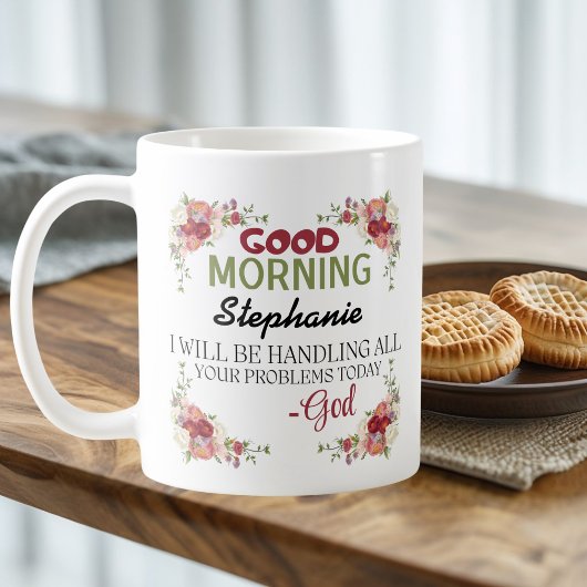 グッドモーニングパーソナライズされた名God's Assurance mug コーヒーマグカップ