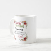 グッドモーニングパーソナライズされた名God's Assurance mug コーヒーマグカップ (正面左)
