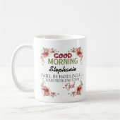 グッドモーニングパーソナライズされた名God's Assurance mug コーヒーマグカップ (左)