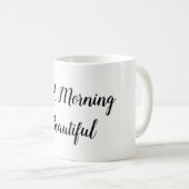 グッドモーニングビューティフルタイポグラフィラブ引用文 コーヒーマグカップ (正面右)