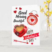 グッドモーニングビューティフルハッピーバレンタインデー カード (黄色い花)