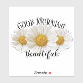 グッドモーニングビューティフルホワイトデイジー シール