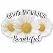 グッドモーニングビューティフルホワイトデイジー シール (正面)