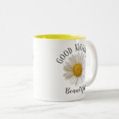 グッドモーニングビューティフルホワイトデイジー ツートーンマグカップ (正面右)