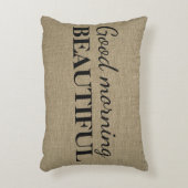 グッドモーニングビューティフル |リネンのテクスチャのスロー アクセントクッション (正面(垂直))