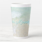 グッドモーニングビーチサーフ海ことわざ カフェラテマグ (正面)