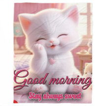 グッドモーニングフリースブランケット – ステイ居心地の良い&常時S