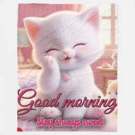 グッドモーニングフリースブランケット – ステイ居心地の良い&常時S フリースブランケット