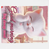 グッドモーニングフリースブランケット – ステイ居心地の良い&常時S フリースブランケット (正面(横))