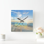 グッドモーニングブルースカイ スクエア壁時計 (ホーム)