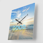 グッドモーニングブルースカイ スクエア壁時計 (傾斜)