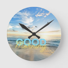 グッドモーニングブルースカイ ラウンド壁時計