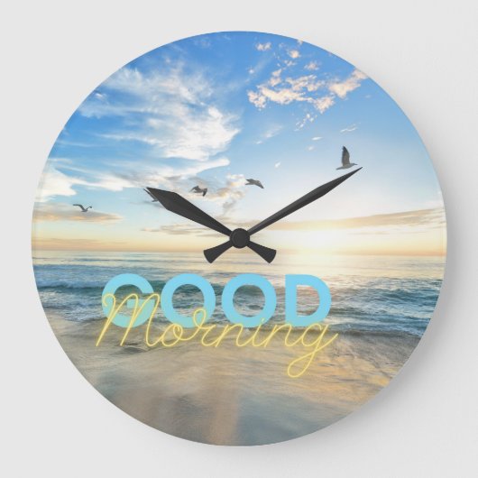 グッドモーニングブルースカイ ラージ壁時計 (正面)