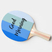 グッドモーニングブルーストライプのピンポンボール 卓球ラケット (横)