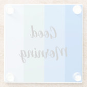 グッドモーニングブルーストライプの ガラスコースター (裏面)