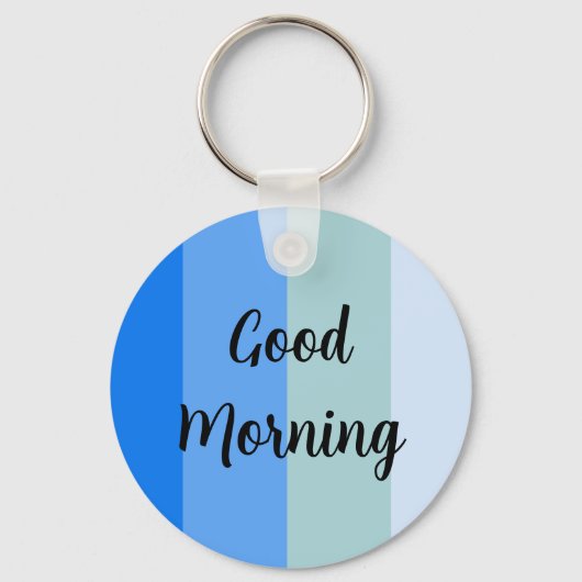 グッドモーニングブルーストライプの キーホルダー (正面)