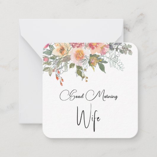 グッドモーニングマディットピーチフローラ ノートカード (正面)