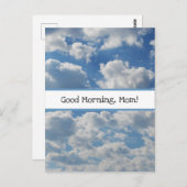 グッドモーニングマムビューティフルクラウドズ写真テンプレート ポストカード (正面/裏面)