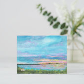 グッドモーニングランドスケープアートシーショアビーチサンライズ ポストカード (スタンド正面)