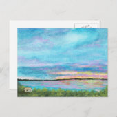 グッドモーニングランドスケープアートシーショアビーチサンライズ ポストカード (正面/裏面)