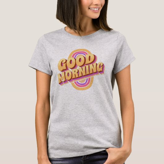 グッドモーニングレインボーレタリング Tシャツ (正面)