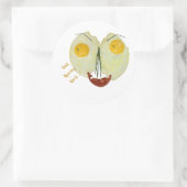 グッドモーニングワールド卵顔 ラウンドシール (バッグ)