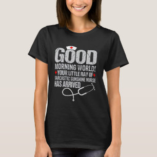 グッドモーニングワールド皮肉のSuのあなたの小さな線 Tシャツ
