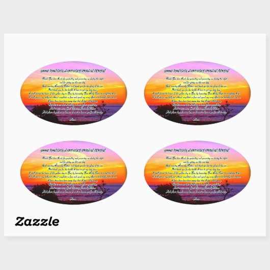 グッドモーニング天の父祈りの言葉シール 楕円形シール (シート)